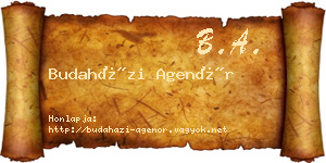 Budaházi Agenór névjegykártya